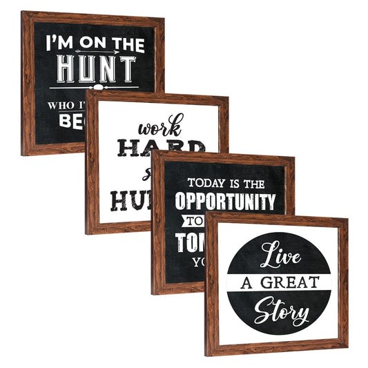 Motivational Quotes Wall Art Frames - Inspirational Quotes Framed Wall Posters Decor