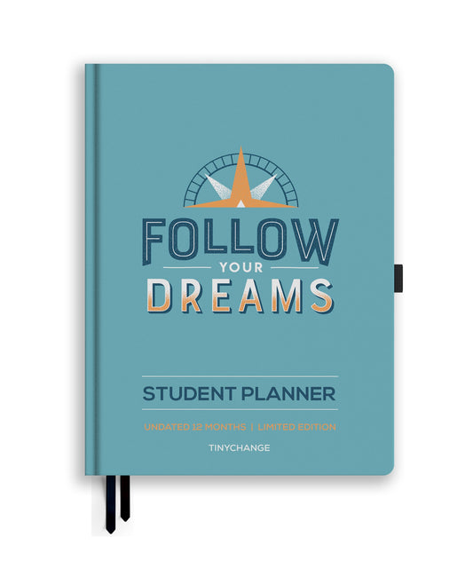 Student Planner | 12 Months Undated Study Diary | Hard Cover B5 Organizer | Academic planning for Schools or College | 52 Reference learning resources inside| Free 400 Golden Stickers