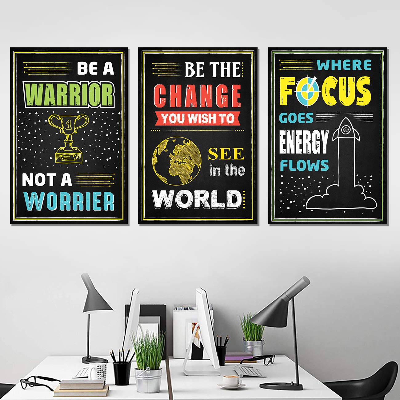 Motivational Inspirational Abstract Wall Posters for Boys Room