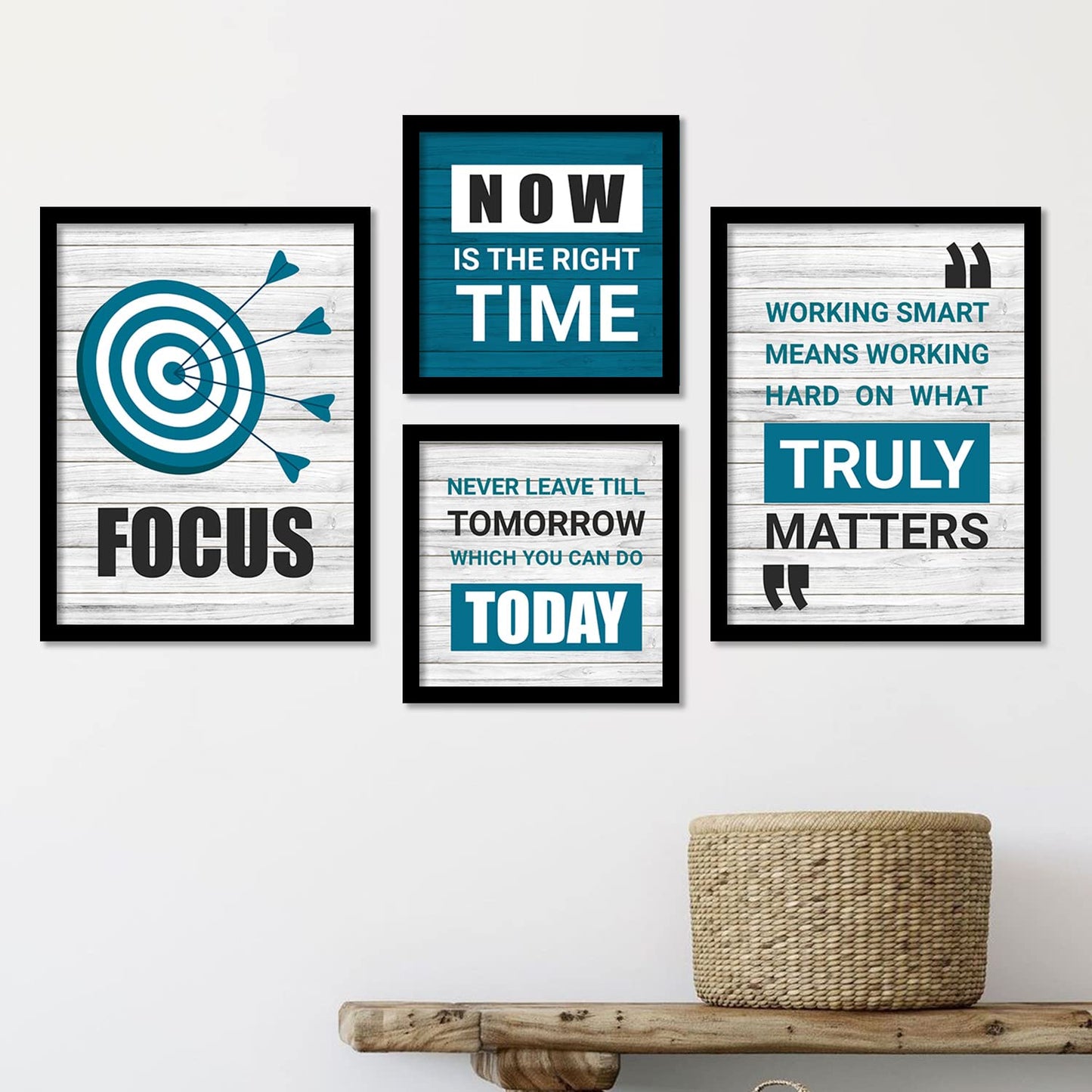 Motivational Quotes Framed Posters for Decoration - Wall Frames for Home and Office Wall Decor