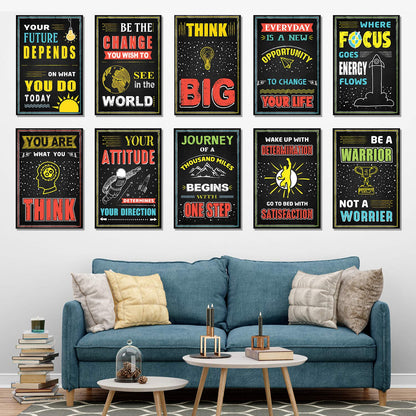 Motivational Inspirational Abstract Wall Posters for Boys Room