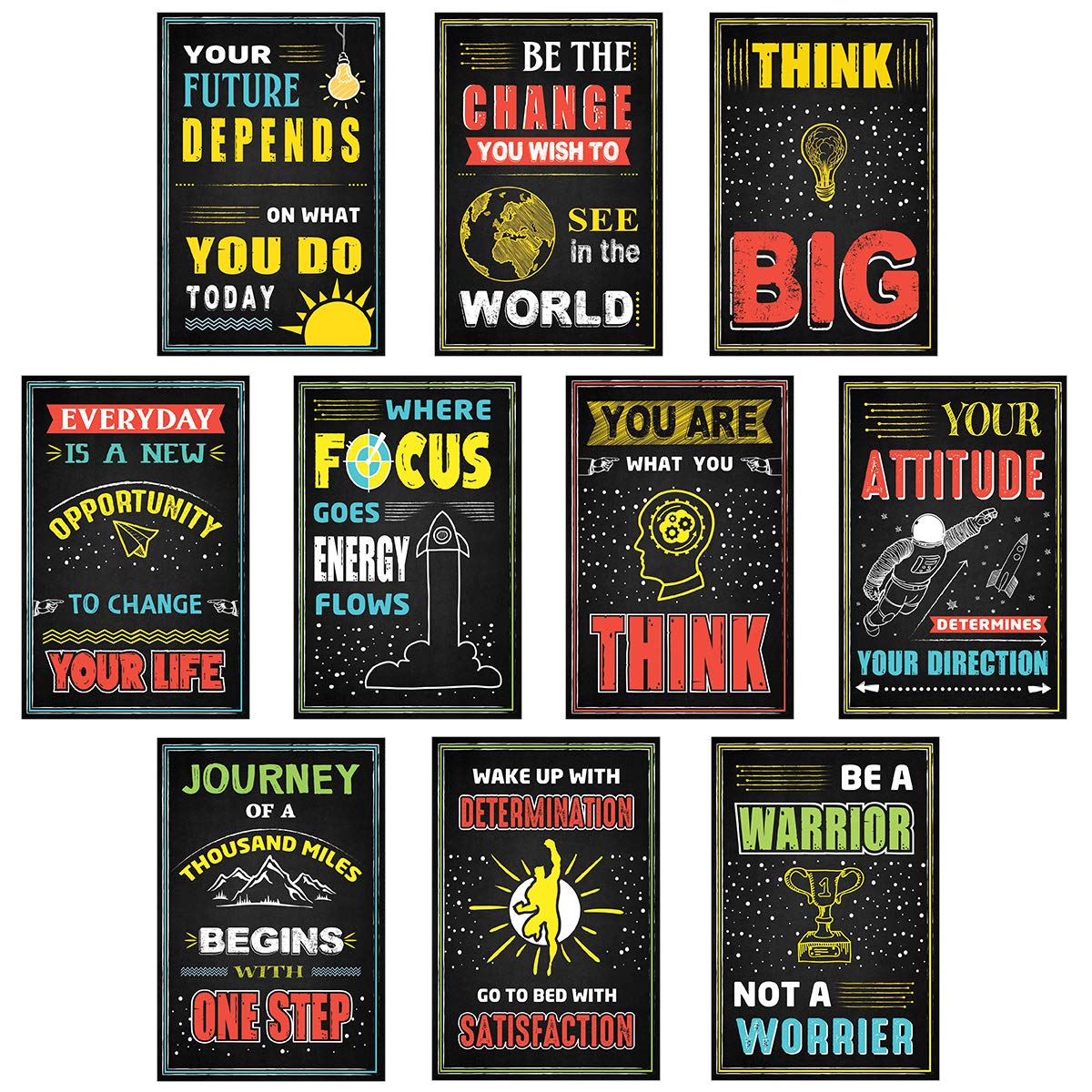 Motivational Inspirational Abstract Wall Posters for Boys Room